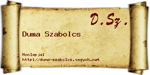 Duma Szabolcs névjegykártya